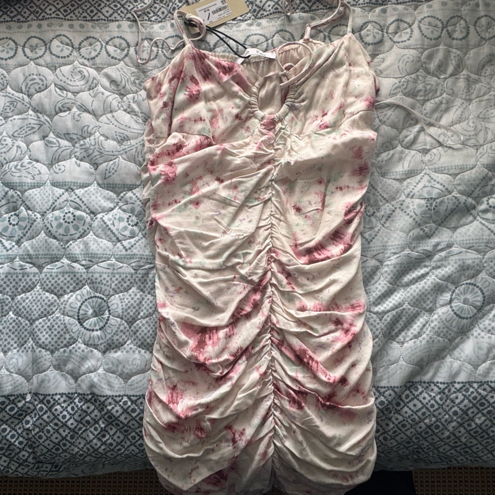 Floral Ruched Mini Dress